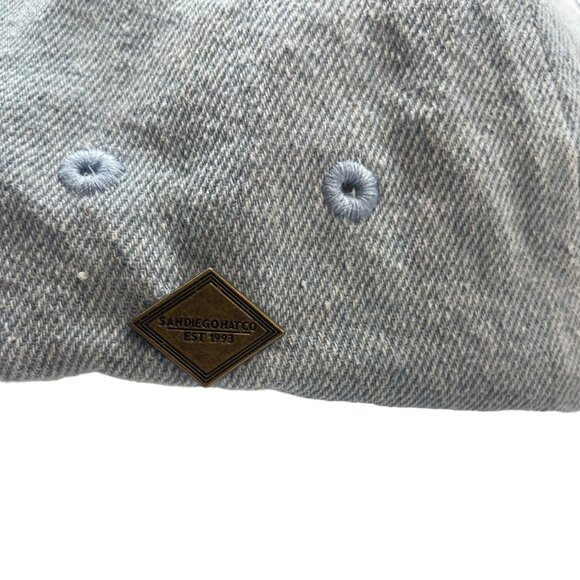 San Diego Hat Co. Blue Denim Ivy Cap With Adjustable Strap & Ventilation Sz L/XL - Picture 5 of 8